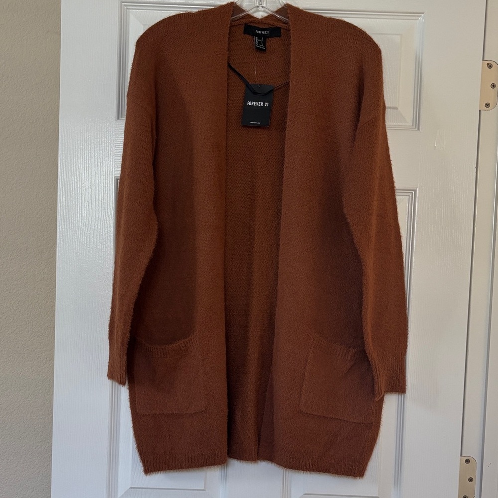 Forever 21 Rust Open Front Cardigan Sweater